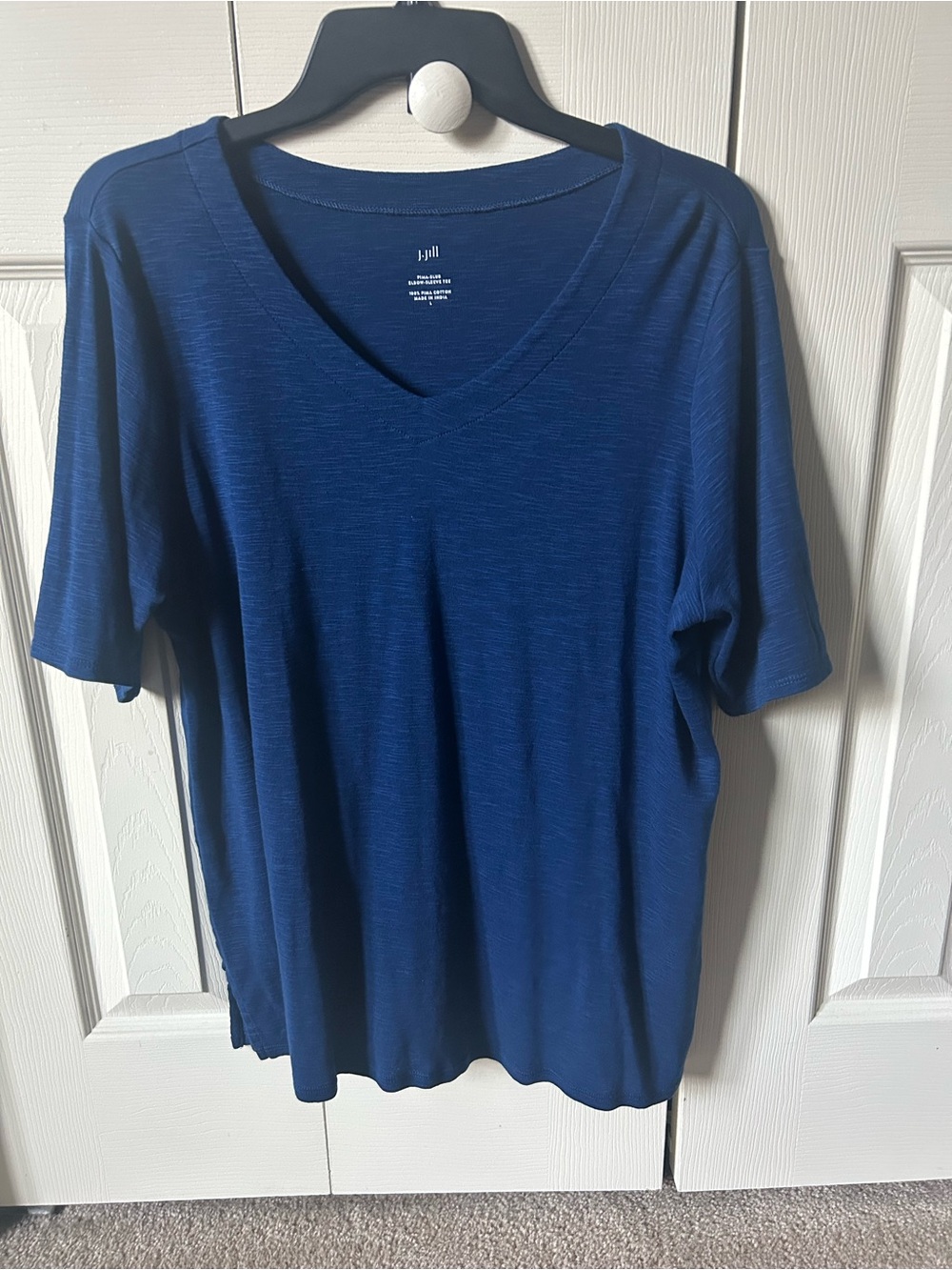 NWOT. J. Jill Deep Blue V-Neck Tee